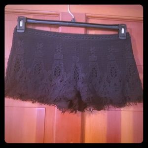 Black lace shorts